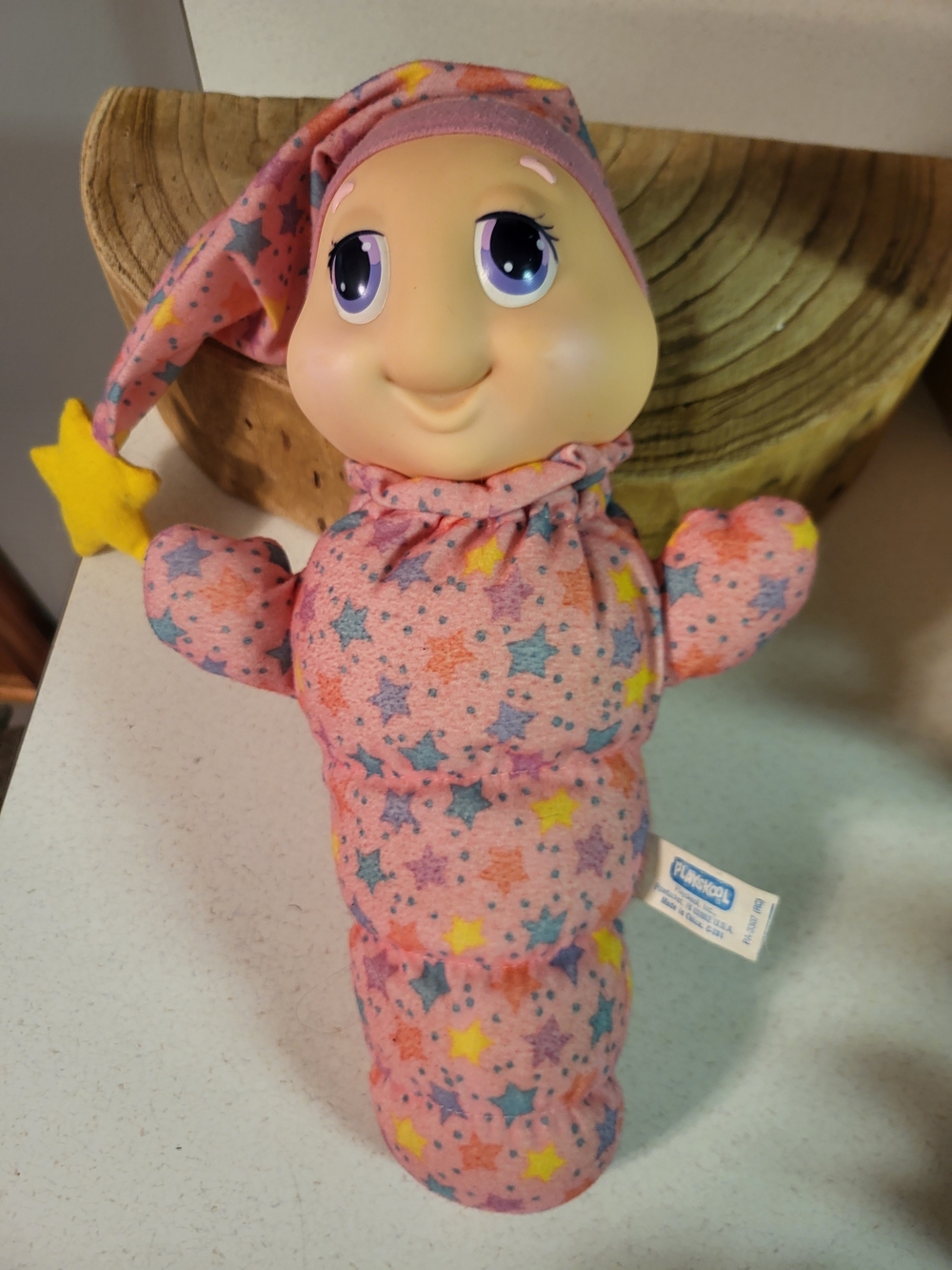 Vintage Hasbro Glow Worm. Pink with stars. Just Replced Bulb